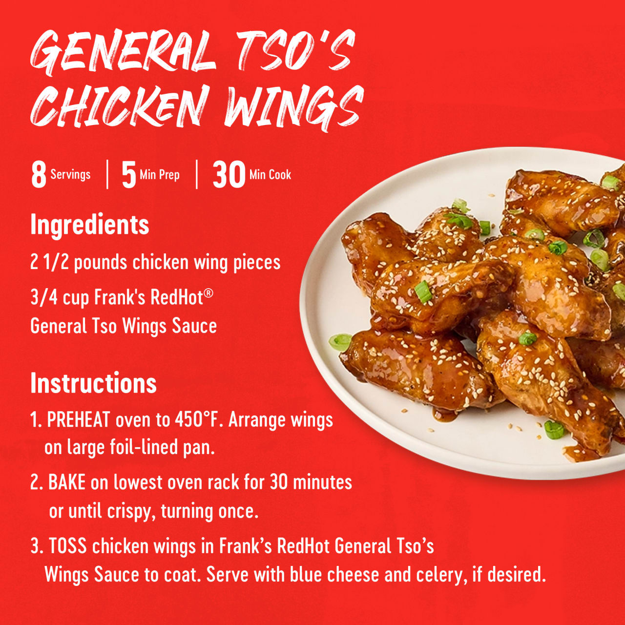 Frank's RedHot® General Tso Wings Sauce. 12 fl oz
