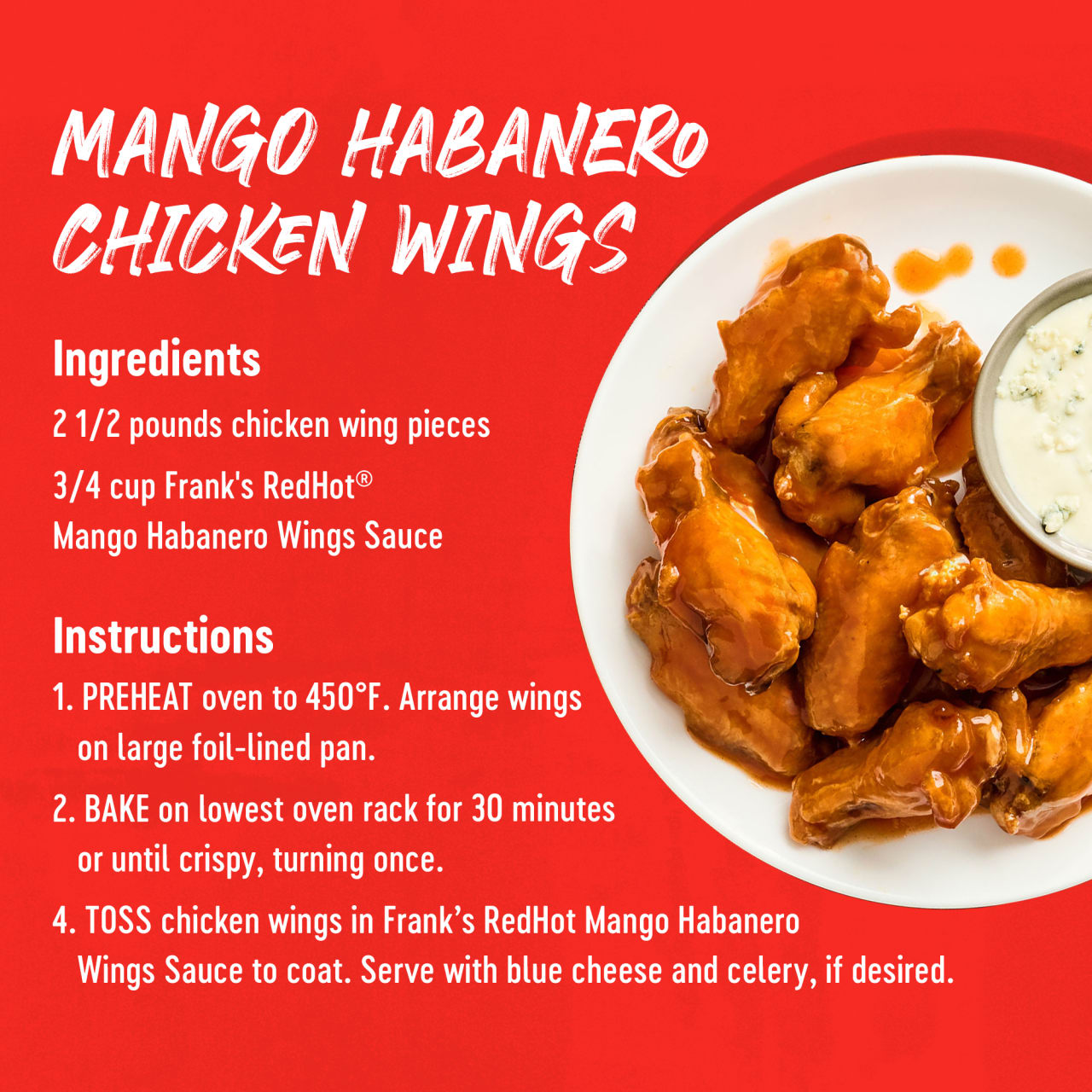 Frank's RedHot® Mango Habanero Wings Sauce. 12 fl oz
