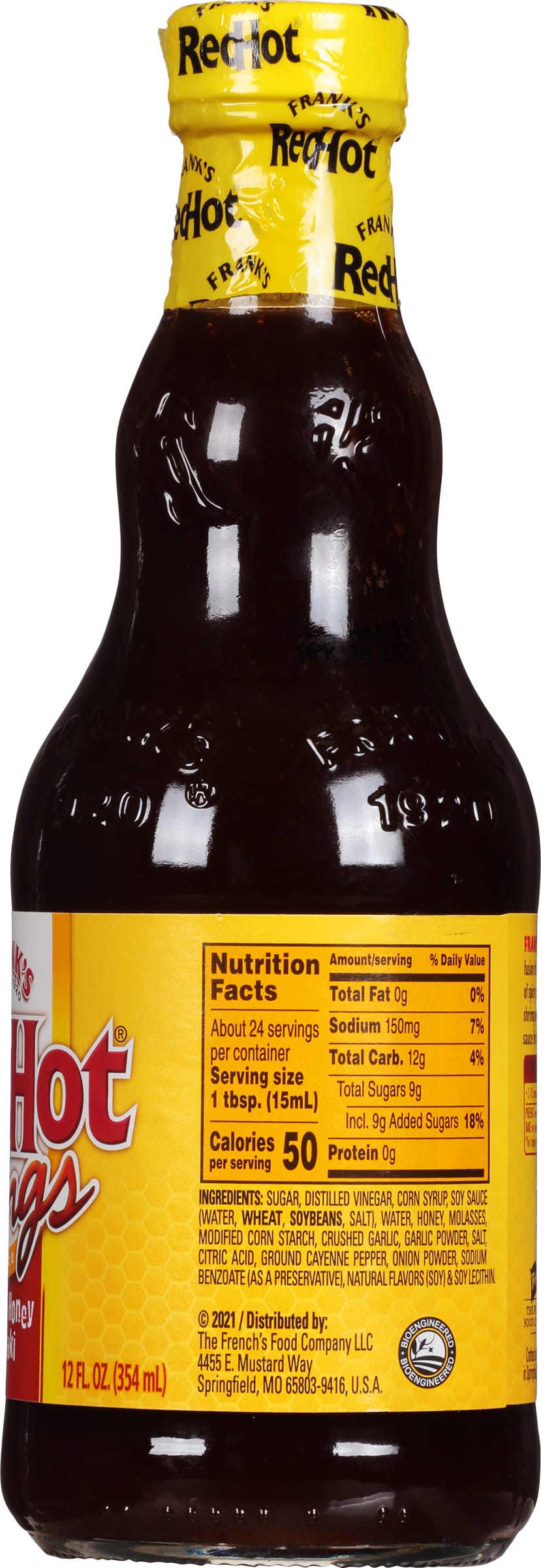 Frank's RedHot® Stingin' Honey Teriyaki Wing Sauce. 12 oz (2-Pack)