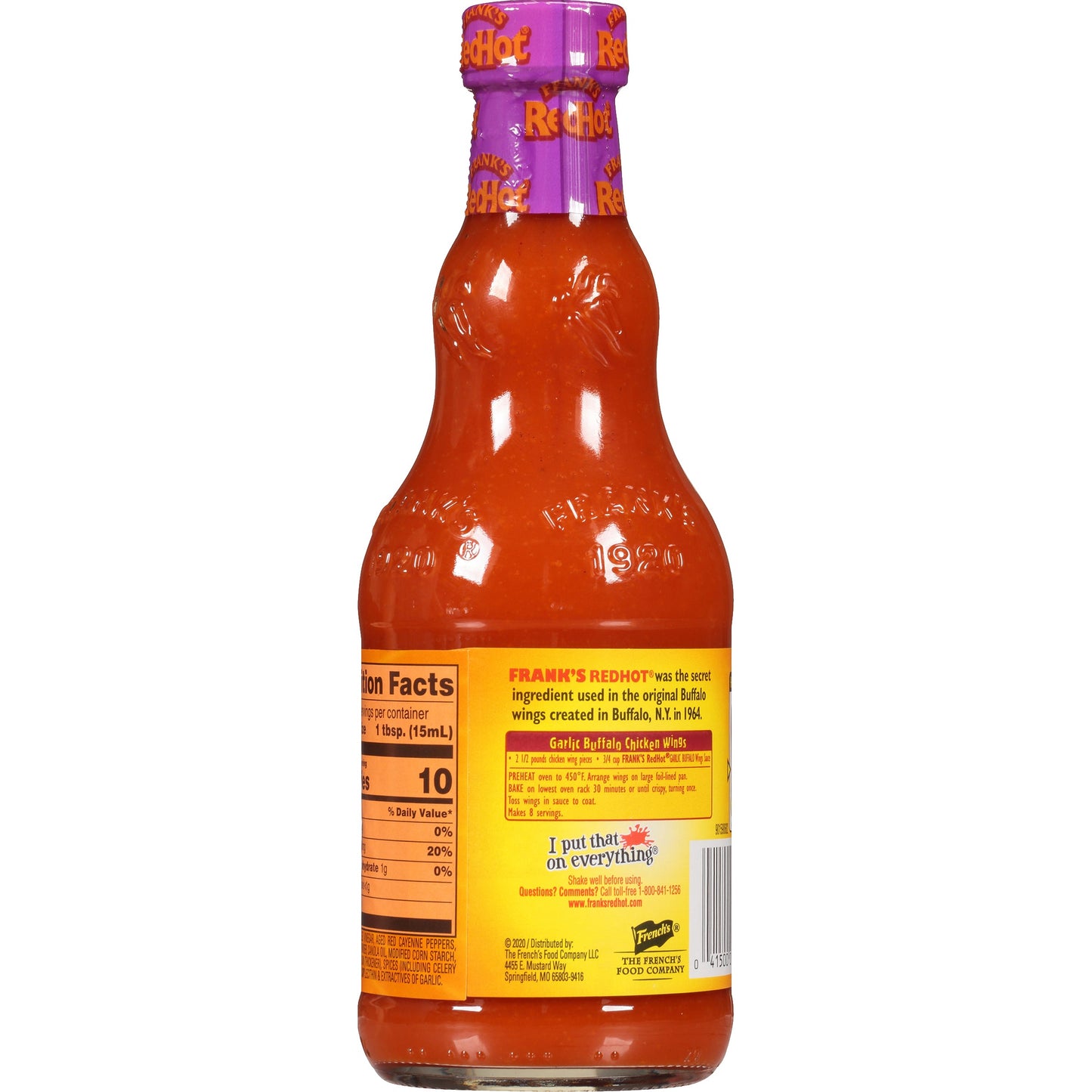 Frank's RedHot® Garlic Buffalo Wings Hot Sauce. 12 fl oz (2-Pack)