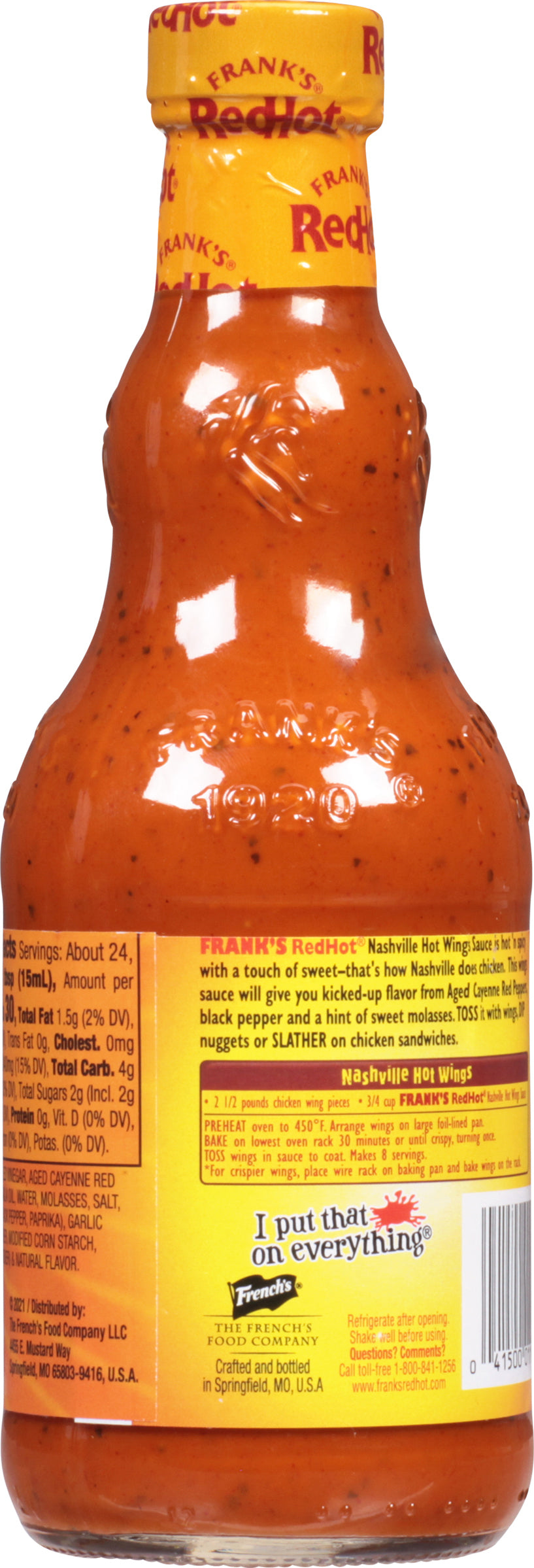 Frank's RedHot® Nashville Hot Wing Sauce. 12 fl oz (2-Pack)